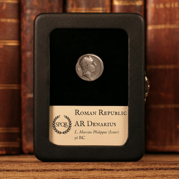 Roman Republic, AR Denarius, L. Marcius Philippus, Horse Statue on Aqu ...