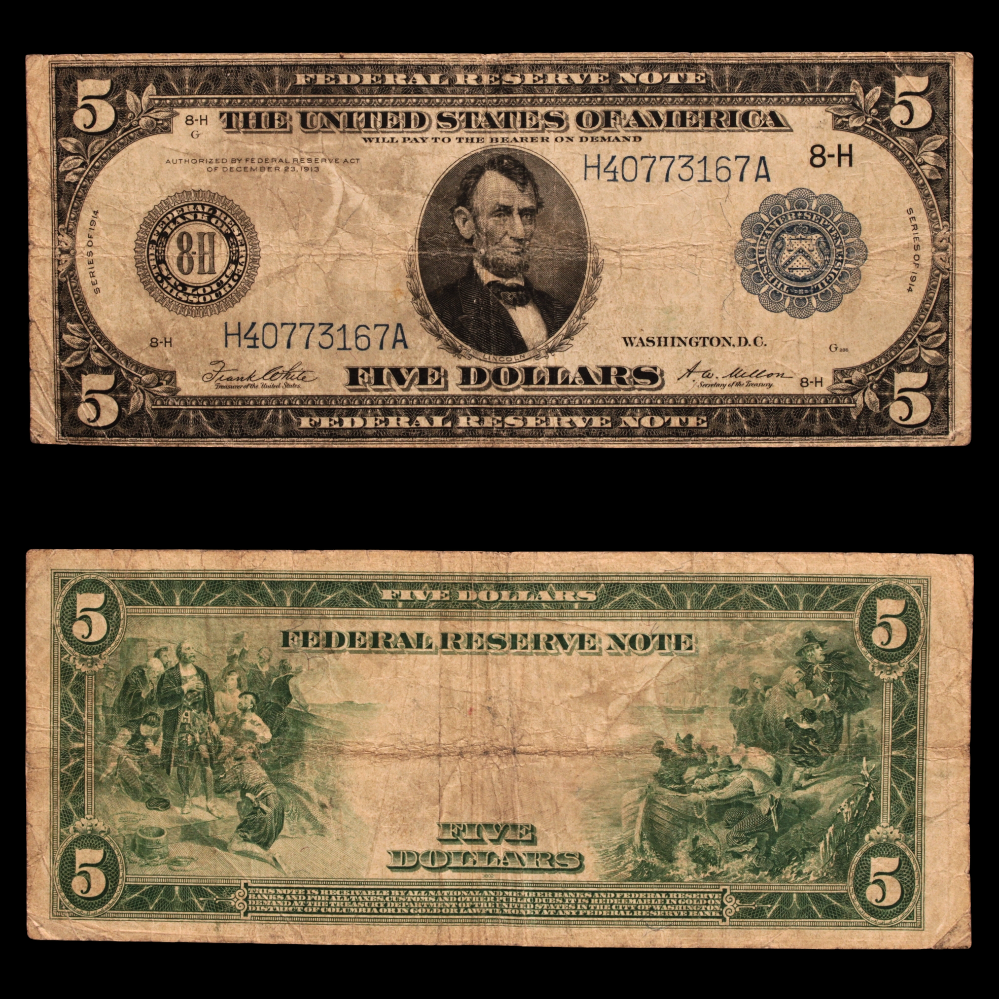 $5 Federal Reserve Note, St. Louis, Missouri - 1914 - United States of America