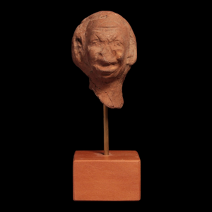 Roman Terracotta Pottery Fragment, "Grotesque" Head With Stand (1.5 inches) - c. 100 to 300 CE - Roman Empire