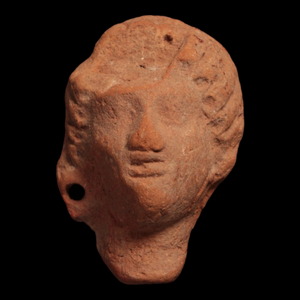 Roman Terracotta Pottery Piece, Female Head (1.8 inches) - c. 100 to 300 CE - Roman Empire