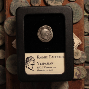 Rome, Emperor Vespasian, Denarius, Emperor Togate on Reverse - 74 CE - Roman Empire