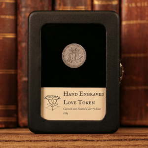 Victorian Era Love Token, Carved Onto U.S. Seated Liberty Dime - 1885 - United States of America