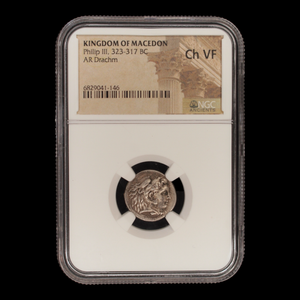 Macedon, Philip III (successor to Alexander the Great), Silver Drachm (Choice Very Fine) - 323 to 317 BCE - NGC® Certified