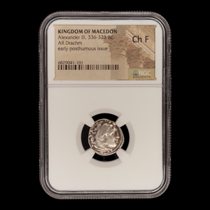 Macedon, Alexander the Great, Posthumous Silver Drachm (Choice Fine) - c. 323 BCE - NGC® Certified