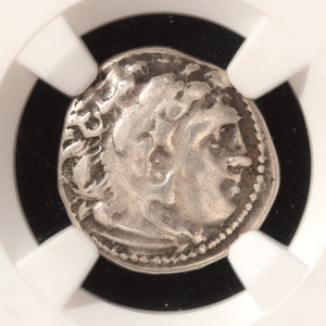 Macedon, Alexander the Great, Posthumous Silver Drachm (Choice Fine) - c. 323 BCE - NGC® Certified