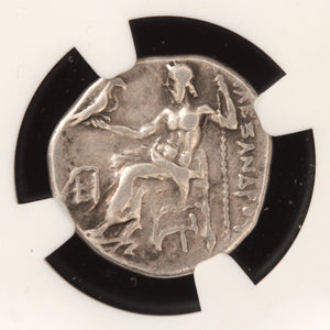 Macedon, Alexander the Great, Posthumous Silver Drachm (Choice Fine) - c. 323 BCE - NGC® Certified