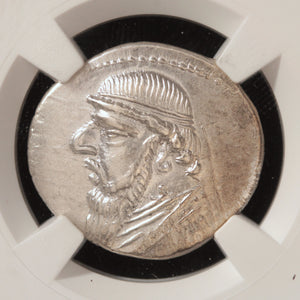 Parthian Empire, Mithridates II, Silver Drachm (Choice About Uncirculated) - c. 121 to 91 BCE - NGC® Certified