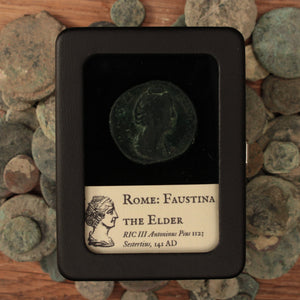 Rome, Empress Faustina the Elder, Large Bronze Sestertius, Cybele Reverse - 141 CE - Roman Empire