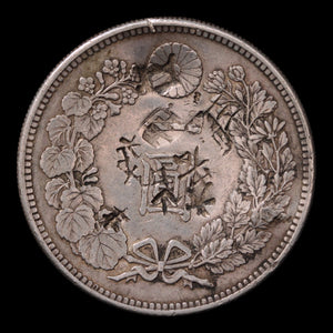 Japan, One Yen, "Silver Dragon Dollar" Coin with Chopmarks - 1894 (Meiji 27) - Meiji Era Japan