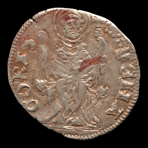 Patriarchate of Aquileia, Bertrando di San Genesio, Silver Denaro - 1334 to 1350 CE - Italian States