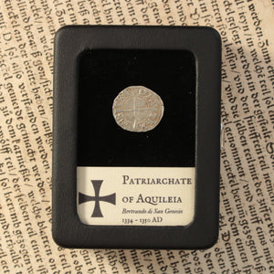 Patriarchate of Aquileia, Bertrando di San Genesio, Silver Denaro - 1334 to 1350 CE - Italian States