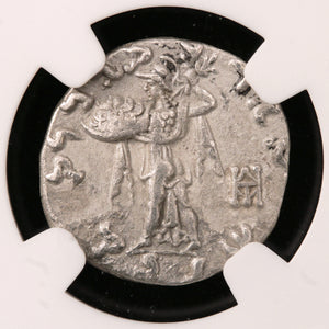 Greco-Bactria, King Menander, Silver Drachm (Choice Very Fine) - c. 165 to 130 BCE - NGC Certified