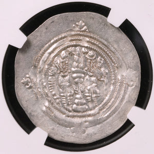 Persia, Sasanian Empire, Khusru II, Drachm (Ch XF) - 591 to 628 CE - NGC Certified