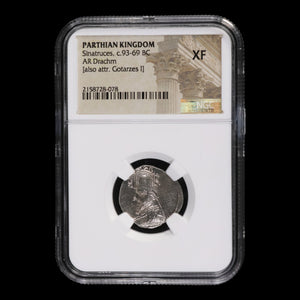 Parthian Kingdom, Sinatruces or Gortarzes I, Drachm (XF) - c. 93 to 69 BCE - NGC Certified