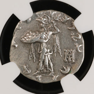 Greco-Bactria, King Menander, Silver Drachm (Ch VF) - c. 165 to 130 BCE - NGC Certified