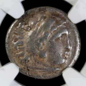 Kingdom of Macedon, Alexander the Great, Posthumous Issue Silver Drachm (Ch F) - 323 to 319 BCE - NGC Certified