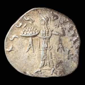 Bactrian Kingdom, Menander I, Silver Drachm - 155 to 130 BCE - Greek World