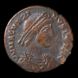 Rome, Emperor Magnus Maximus, Bronze, Emperor & Victory Reverse - 383 to 388 CE - Roman Empire