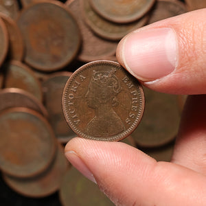 Queen Victoria, Empress of India, ½ Pice Coin - 1862 to 1901 CE - British India