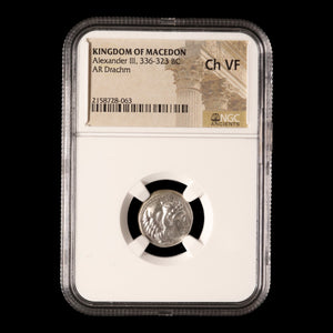 Kingdom of Macedon, Alexander the Great, Lifetime Issue Silver Drachm (Ch VF) - 334 to 323 BCE - NGC Certified