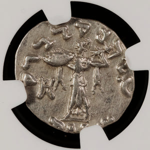 Greco-Bactria, King Menander, Silver Drachm (VF) - c. 165 to 130 BCE - NGC Certified