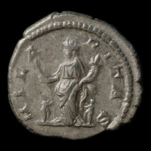 Rome, Empress Julia Domna, Denarius, Hilaritas (Deity of Joy) - 196 to 211 CE - Roman Empire