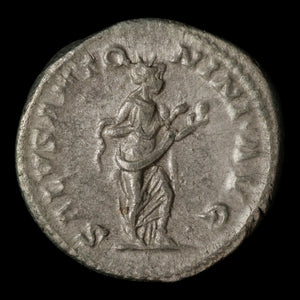 Rome, Emperor Elagabalus, Denarius, Salus (Goddess of Safety) - 218 to 222 CE - Roman Empire