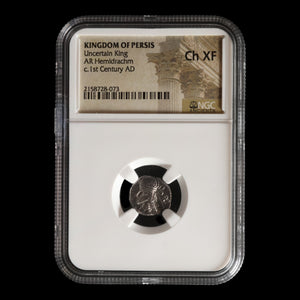 Persia, Kingdom of Persis, Uncertain King, Silver Hemidrachm (Ch XF) - c. 1 to 100 BCE - NGC Certified