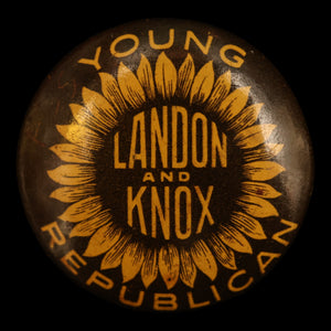 Alf Landon vs. FDR Presidential Campaign Pin, "Young Republican" - 1936 - United States