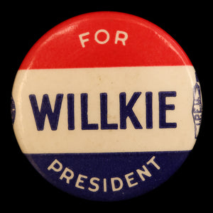 Wendell Willkie vs. FDR Presidential Campaign Pin (Willkie For President) - 1940 - United States