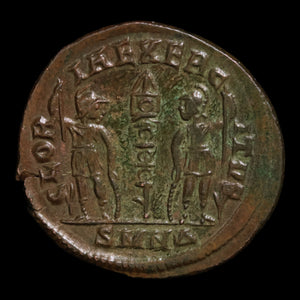 Rome, Emperor Constantine the Great, AE4 (Bronze), Two Soldiers Reverse - 336 to 337 CE - Roman Empire