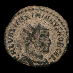 Rome, Emperor Galerius, AE2 (Bronze), Emperor & Jupiter Reverse - 295 to 299 CE - Roman Empire