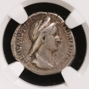 Rome, Empress Sabina, Denarius, Goddesses of Marriage & Hope - 130 to 133 CE - NGC Certified (Ch F)
