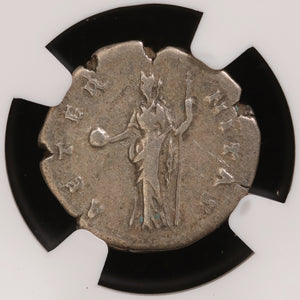 Rome, Empress Faustina the Elder, Denarius, Deity of Prediction - 141 CE - NGC Certified (VF)