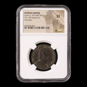 Rome, Julian the Apostate, Maiorina, Bull Reverse - 361 CE–363 CE - NGC Certified (XF)