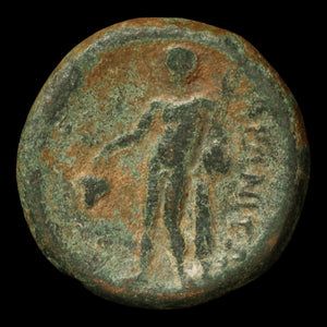 Thrace, City of Maroneia, Bronze Unit, Dionysus (Greek God of Wine) - c. 200 to 100 BCE - Ancient Greece