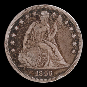 United States, Silver Seated Liberty Dollar - 1846 - United States of America