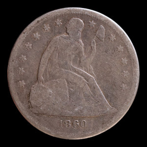 United States, Silver Seated Liberty Dollar - 1860 - United States of America