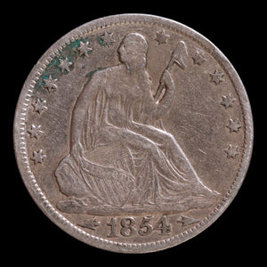 United States, Seated Liberty Silver Half Dollar (Arrows Around Date) - 1854 - United States of America