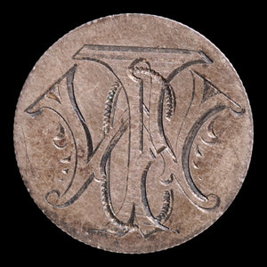 Victorian Era Love Token, Carved Onto U.S. Seated Liberty Dime - 1875 - United States of America