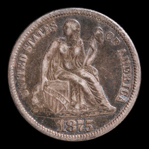 Victorian Era Love Token, Carved Onto U.S. Seated Liberty Dime - 1875 - United States of America