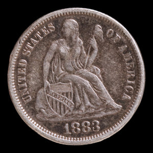 Victorian Era Love Token, Carved Onto U.S. Seated Liberty Dime - 1883 - United States of America