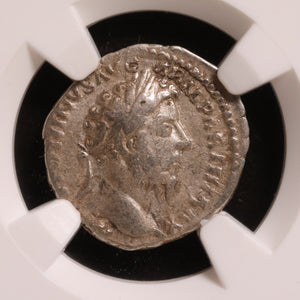 Rome, Marcus Aurelius, AR Denarius, Providentia (Deity of Prediction) - 166 to 167 CE - NGC Graded