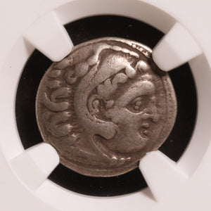 Macedon, Alexander the Great, AR Drachm, Posthumous Issue - 310 to 301 BCE - NGC Graded