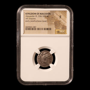 Macedon, Alexander the Great, AR Drachm, Posthumous Issue - 319 to 305 BCE - NGC Graded