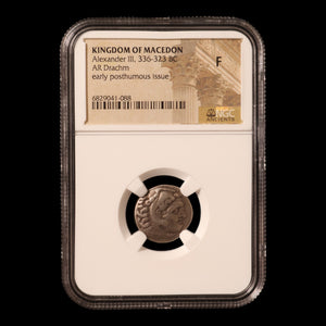 Macedon, Alexander the Great, AR Drachm, Posthumous Issue - 310 to 301 BCE - NGC Graded