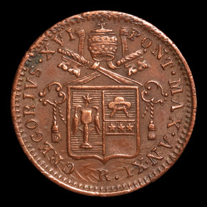 Papal States, Pope Gregory XVI, Copper Quattrino - 1841  - Papal States, Italy