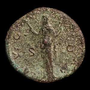 Rome, Faustina the Elder, Large Brass Sestertius, Ceres (Agriculture & Motherhood) - 141 CE - Roman Empire