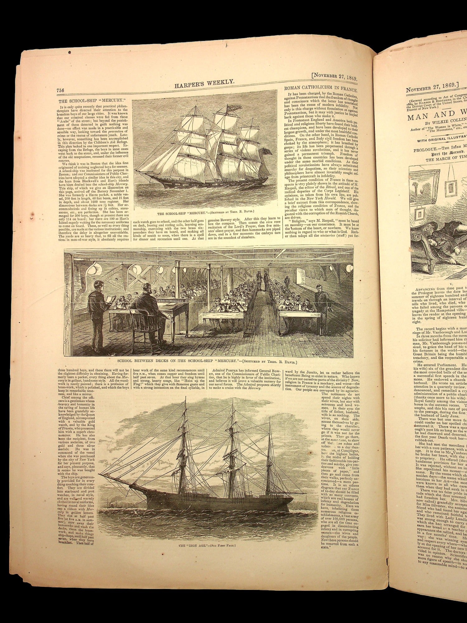 Harper's Weekly (Original 1800s Magazine) - November 27th, 1869 - Reconstruction Era