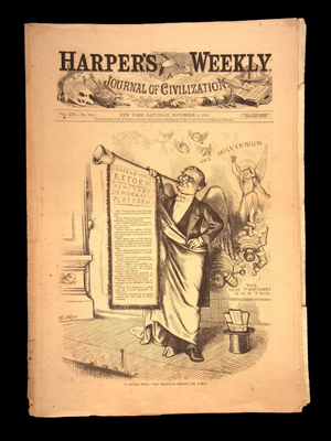 Harper's Weekly: Animals & Architecture of India, Illustration of Christian Revival Centerfold — Nov. 6, 1875